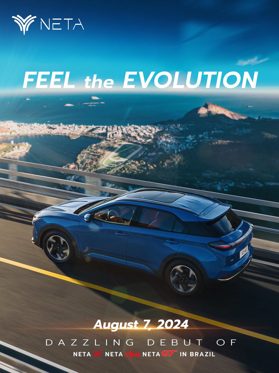 netaautoglobal's tweet image. NETA X, NETA AYA, and NETA GT are coming to Brazil! 
Get ready for an exciting moment as NETA three flagship models make their grand debut in Brazil. Stay tuned for more details and join us in anticipating this thrilling launch!
#NetaAuto #NetaX #NetaAYA #NetaGT #NetaAutoBrazil…