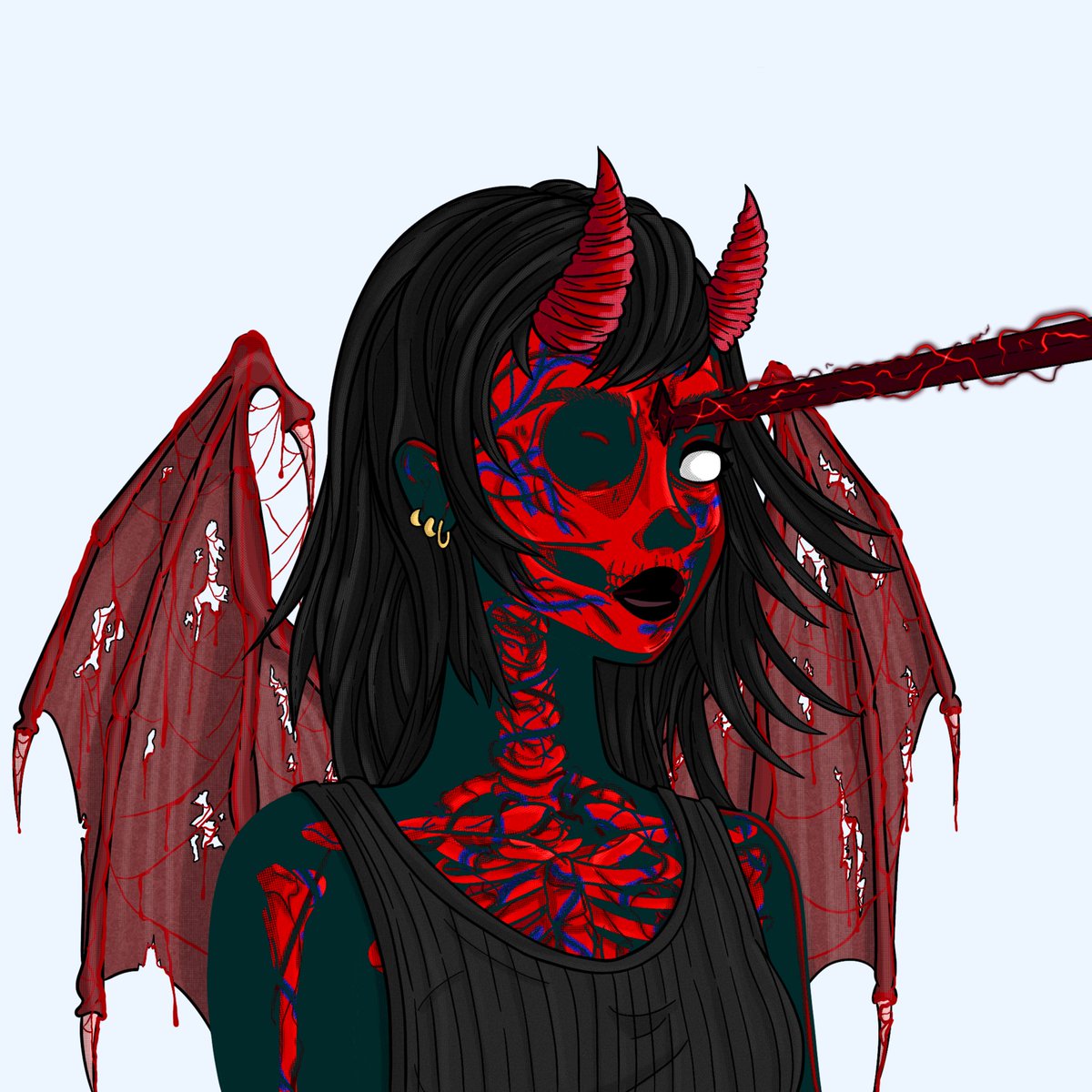 Nuddies_'s tweet photo. If you encounter this malevolent deity, flee without a glance behind; for to gaze upon her is to invite eternal strife and endless sorrow. 🥀 https://t.co/LQTWcTBi0p