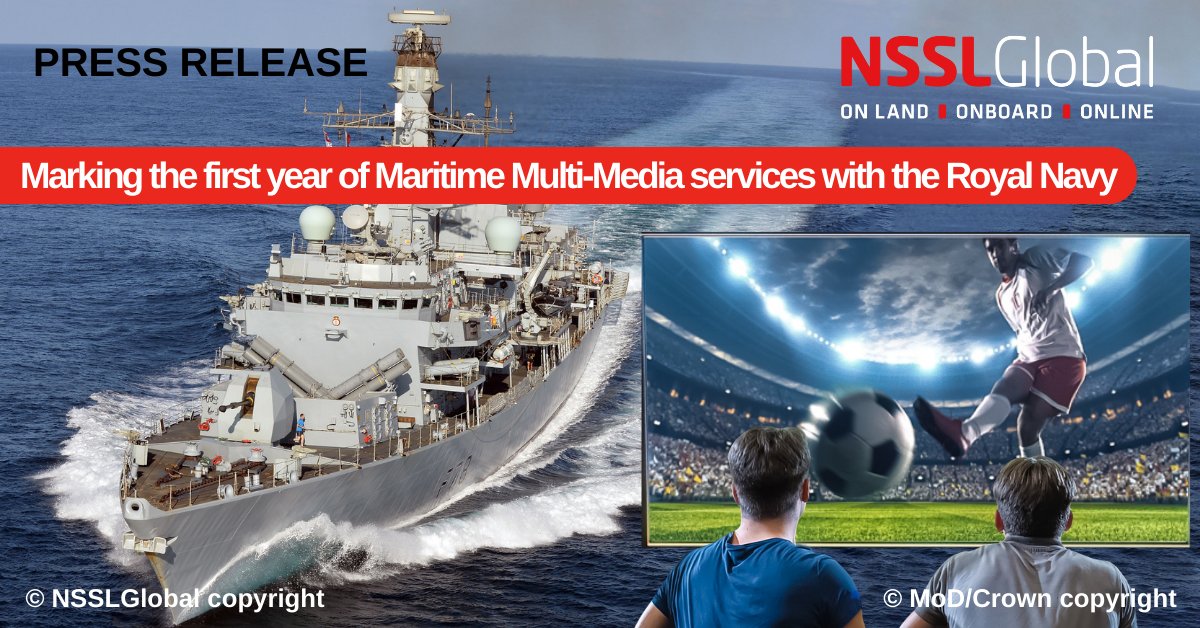 #NSSLGlobal is marking the first year of delivering and improving the Maritime Multi-Media (MMM) service under the contract awarded by the UK #MOD for afloat welfare services to the #RoyalNavy.

Read more about the contract in the Press Release: lnkd.in/eQHCCgM9