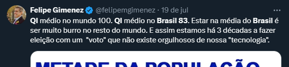 WeiseFranklin's tweet photo. Você já deve ter visto (e talvez até espalhado) por aí que o QI médio do brasileiro é 83, certo?

Afinal, de onde vem este índice? E ele é confiável?
⬇️ https://t.co/jdDpKQtFGE