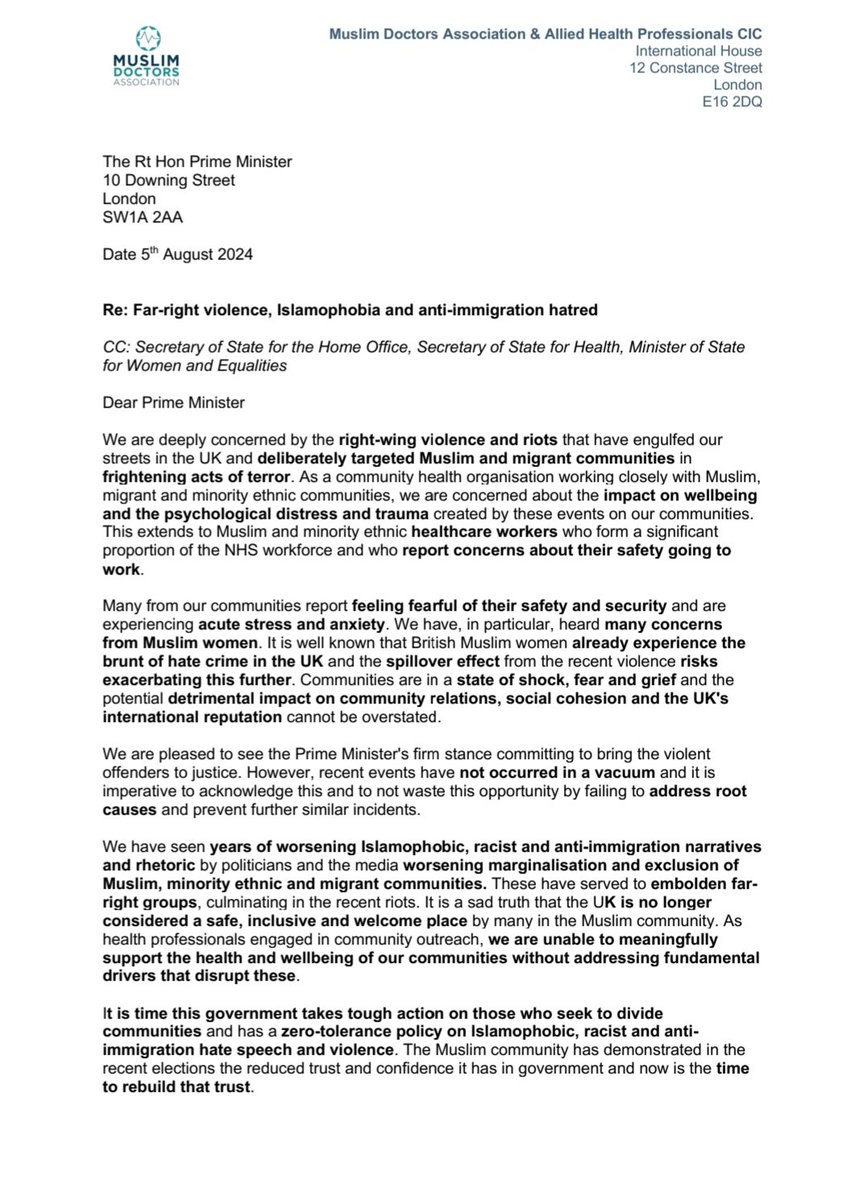 Muslim Doctors Association tweet media