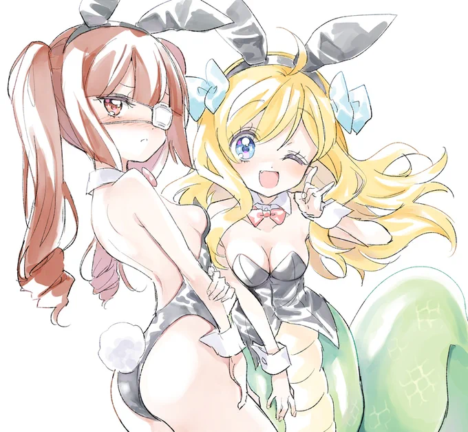 ゆりねと邪神ちゃんバニー。
