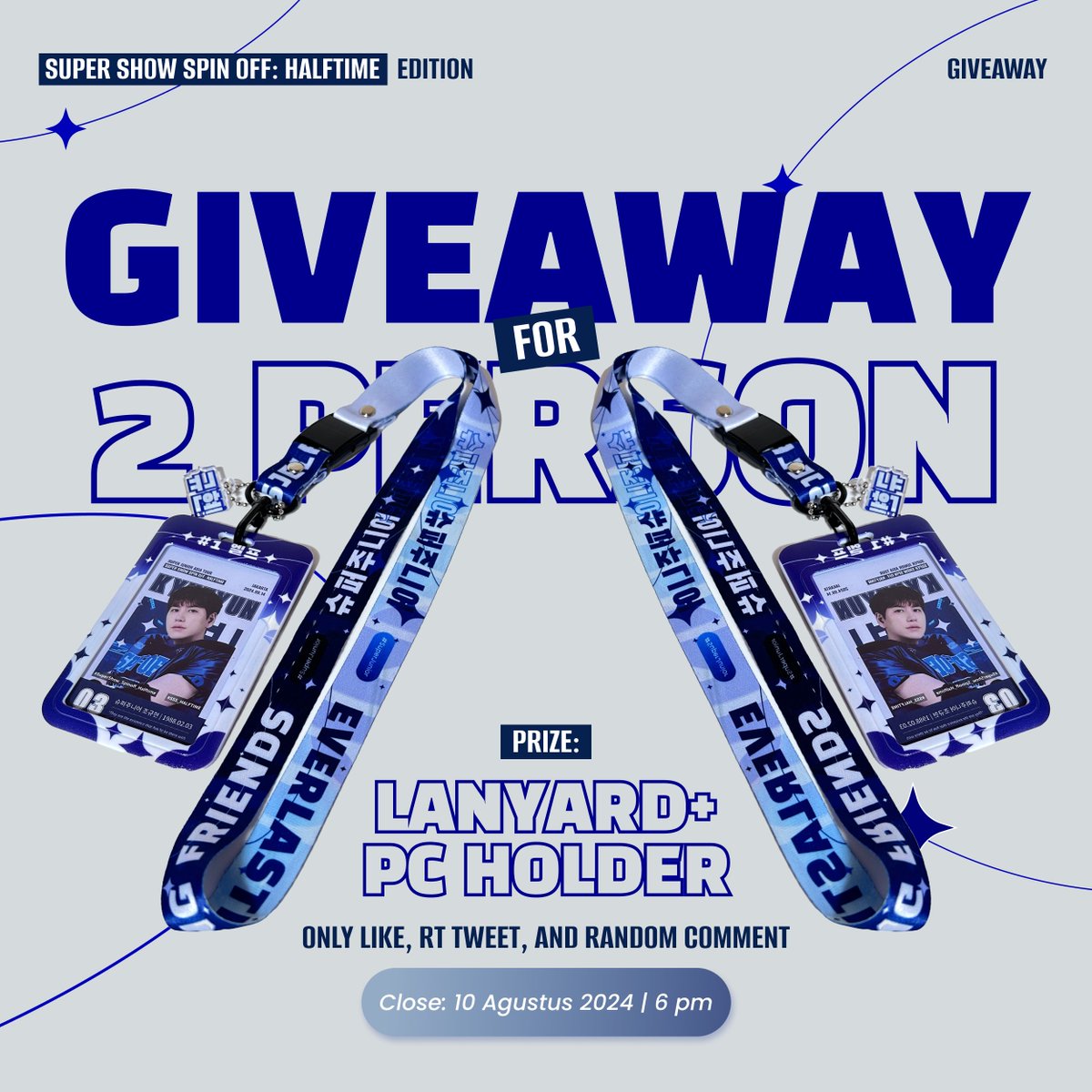 💙MINI GIVEAWAY💙
2 winner get lanyard+pc holder super junior

rules: like + RT + RT twit mentioned/pinned + comment bebas

gaperlu follow, tapi kalau mutualan ayuk💙
end: 10 agustus | 6 pm