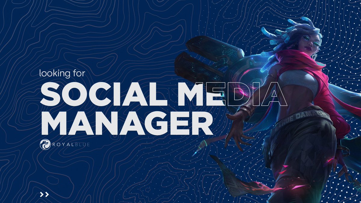 Bist du Social Media Manager und suchst nach einer neuen Herausforderung? Schließ dich RoyalBlue an und unterstütze uns ehrenamtlich! Gestalte unsere Online-Präsenz, starte coole Projekte und werde Teil einer engagierten Community. Sei dabei! #Gaming #eSports #RoyalBlue