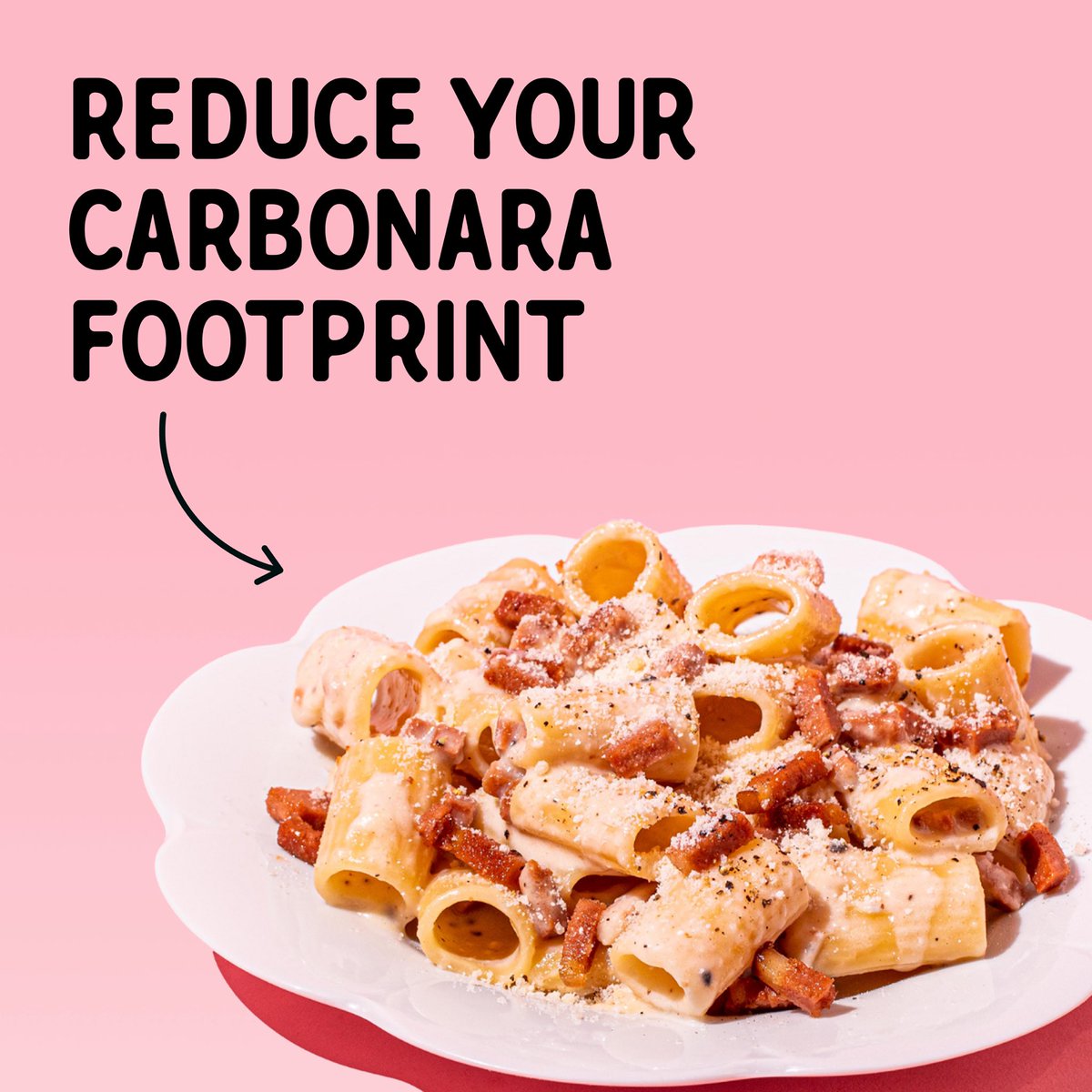 ⬇️88% less CO2
💦82% less water
🐷74% less land use*
❤️200% more love