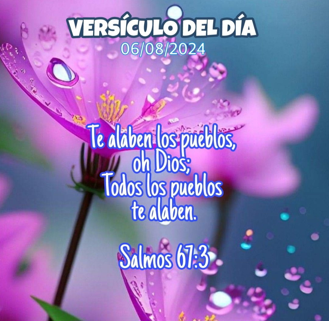 💖 ✨✨  𝕍𝕖𝕣𝕤í𝕔𝕦𝕝𝕠 𝕕𝕖𝕝 𝔻í𝕒   ✨✨💖 
Te alaben los pueblos, oh Dios; 
Todos los pueblos te alaben.
📖  Salmos 67:3
 #versiculodeldia #PalabradeDios #biblia