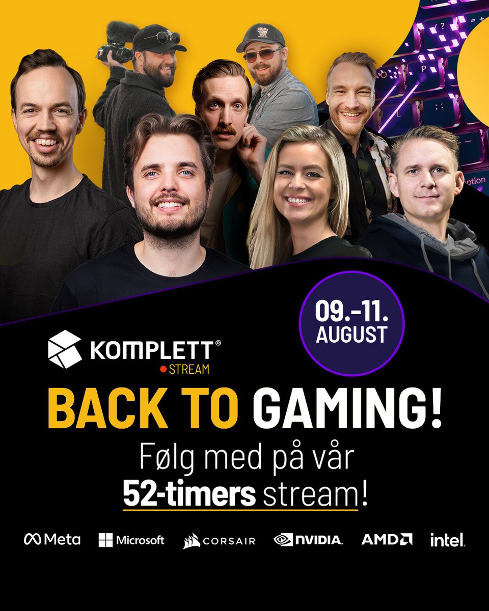Vi feirer at gamingsesongen er i gang med en 52 timers stream nå til FREDAG, kl. 18:00 - med fete gjester, gaming, konkurranser og masse premier!🌟🎁
Vi får besøk av:
- <a href="/JonasLihaug/">jonas lihaug fredriksen</a> 
-  <a href="/klokkismann/">Aslak Maurstad</a>
- <a href="/Emzia/">Emzia</a> 
- <a href="/LandorKarlsen/">Landor</a> 
- Første Gir
Les mer her▶️ fb.st/fqmpeo 🥳