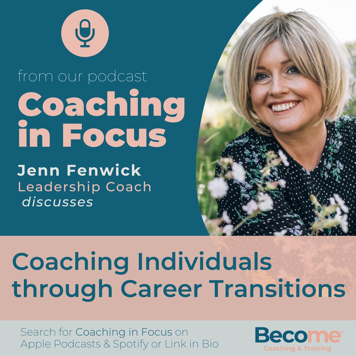 BecomeCoaching's tweet photo. A new episode of Become's Podcast: Coaching in Focus has landed: https://t.co/ACbnrzGQ8u

On this episode we welcome Jenn Fenwick who is a Leadership Coach, Career Strategist and Onboarding Pro. We talk about her journey &amp; the way supports leaders embrace transitions and change. https://t.co/WAyHhuJMGj