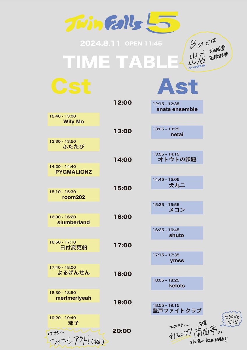 a_m_o's tweet photo. 【Twin Falls 5出演者紹介②】

2日目です！昨日もたくさんチェックしていただきありがとうございます！ぜひ、気になるバンドがいましたら8.11新宿へお越しくださいね。
当日のタイムテーブル順にご紹介します。本日は「ふたたび」「オトウトの課題」「PYGMALIONZ」です。

#2024年8月11日はTwinFalls5 https://t.co/TtYICVct0m