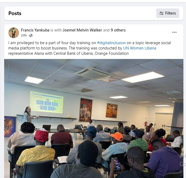30 farmers of Bong, Nimba &amp; Lofa Cos attended a 4-day w/shop on Digital Inclusion. "Effective social media use can boost yr customer base," said Alana Pradhan of <a href="/unwomenliberia/">UN Women Liberia 🧡</a>. A participant, Francis Yankuba, said he was "privileged to do this training." tinyurl.com/4cfnvjze