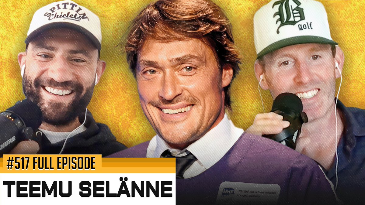 Spittin’ Chiclets Episode 517: Featuring <a href="/TeemuSel8nne/">Teemu Selanne</a> 

- Minor Leaguer
- 76 Goals Rookie Year
- Mandatory Military Service 
- Anaheim Trade
- Montreal Signings 

++ tons more

Presented by <a href="/pinkwhitney/">Pink Whitney</a> 

Watch/Listen: barstoolsports.com/bios/spittin-c…