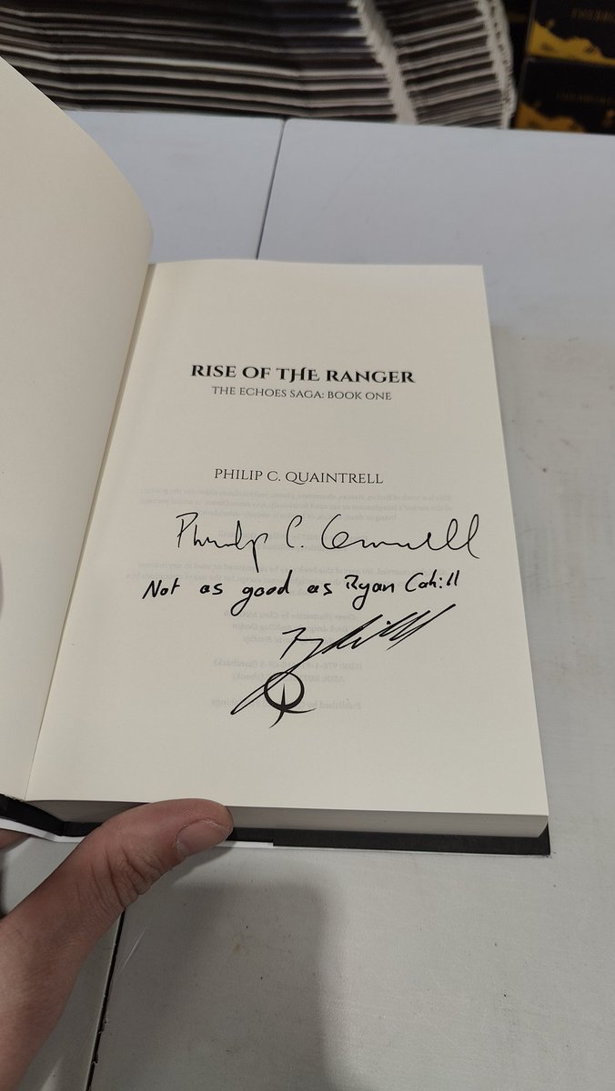 Official <a href="/binding_broken/">The Broken Binding | Bookstore</a> giveaway. Double signed copy of Rise of the Ranger by <a href="/PCQuaintrell/">Philip C. Quaintrell, Author</a>.

Just like and retweet this and we'll pick someone at random 🙌

This is not a joke 😂