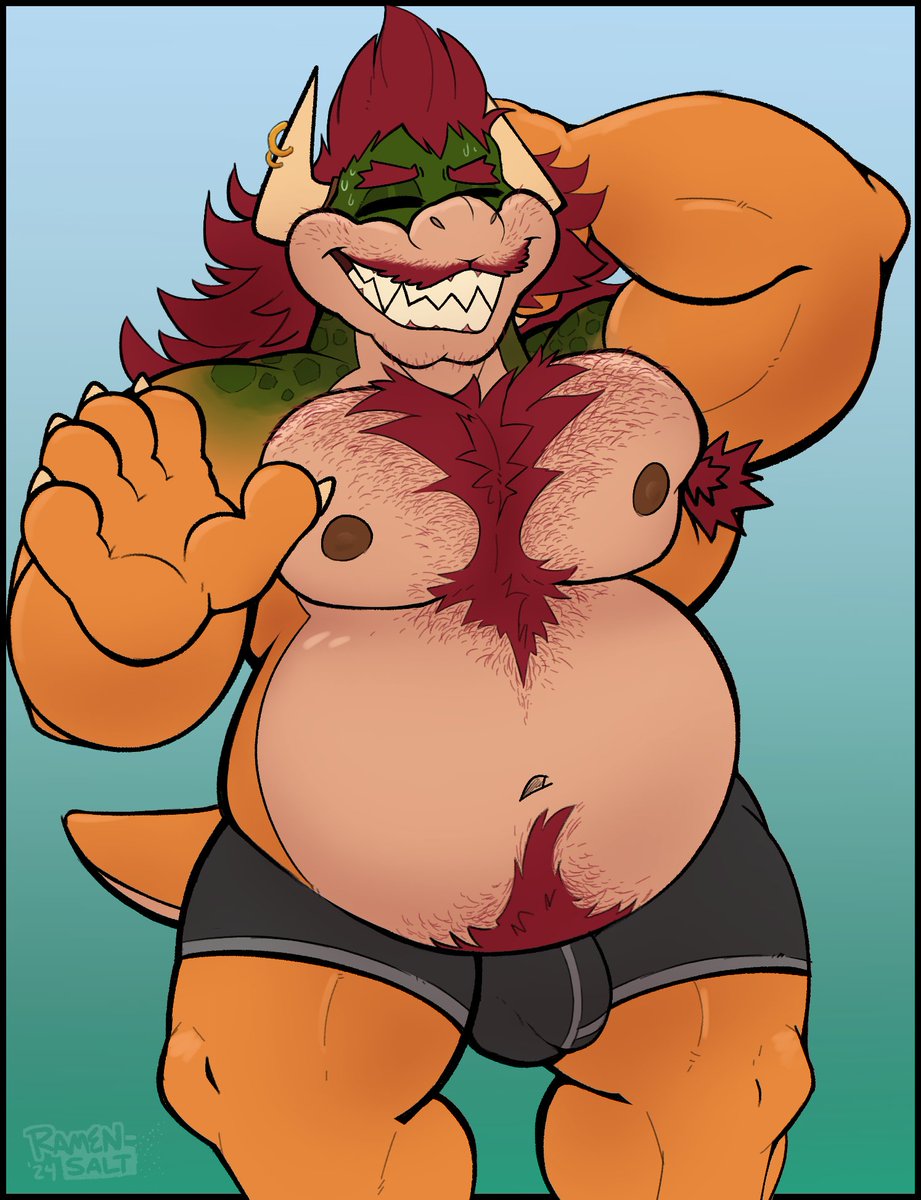 "ah,, it was a whole day just for me? guess i must have slept through it! sorry to disappoint, g'hahah..."

fashionably late #BowserDay2024 art as usual~