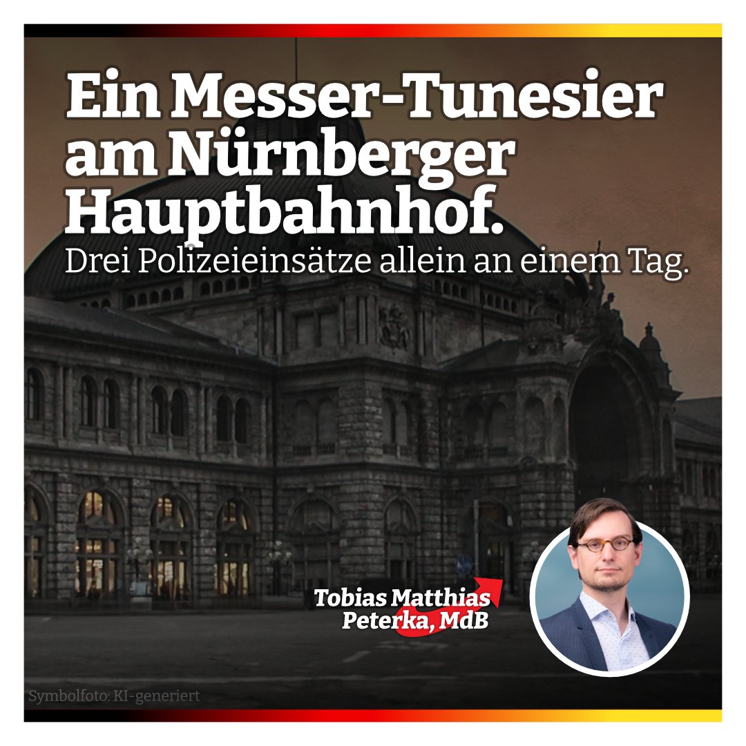 TobiasMPeterka's tweet image. Unfassbar, welchen Aufwand nur ein Einzelner machen kann. #Gefahr für die Beamten, um die #Sicherheit der #Bürger zu gewährleisten. Nius: lmy.de/LqZqy
Dieser Zustand ist untragbar, #Messermänner gefährden die Bürger. Endlich durchgreifen.