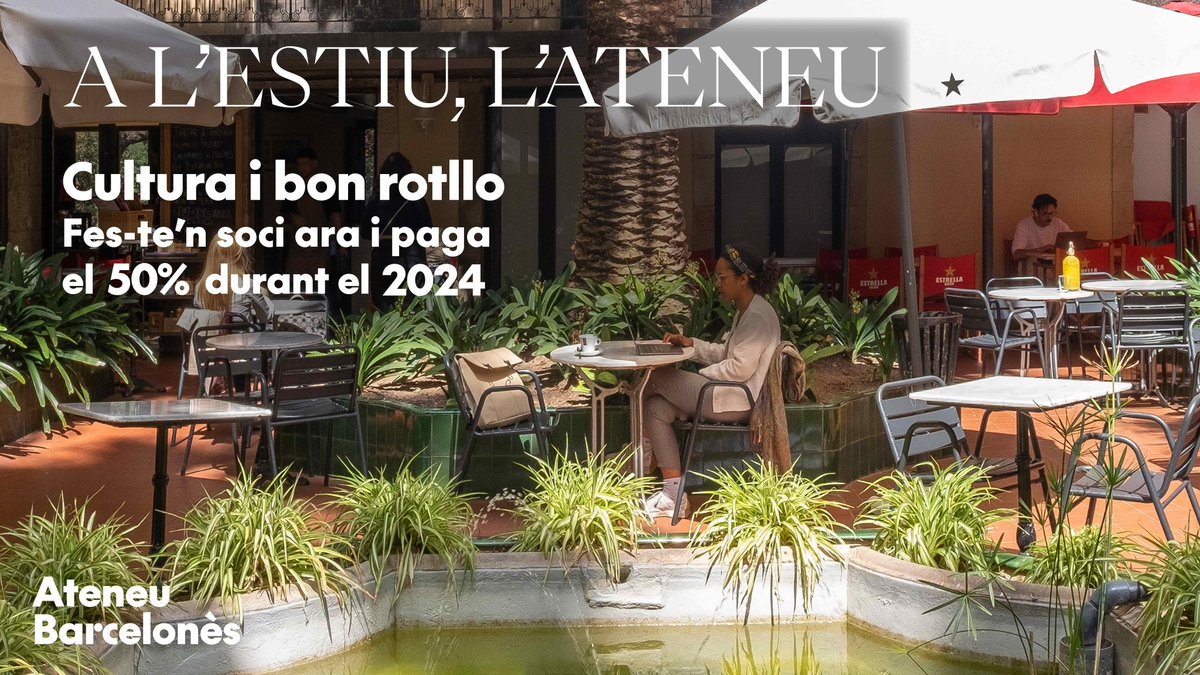 🌴 Encara ets a temps de formar part de l'𝑨𝒕𝒆𝒏𝒆𝒖 𝑩𝒂𝒓𝒄𝒆𝒍𝒐𝒏𝒆̀𝒔 a un preu reduït

🤔 No ho saps encara? 
🤩 𝑷𝒂𝒈𝒂 𝒍𝒂 𝒎𝒆𝒊𝒕𝒂𝒕 fins a finals d'any

🏛️ A què estas esperant?
