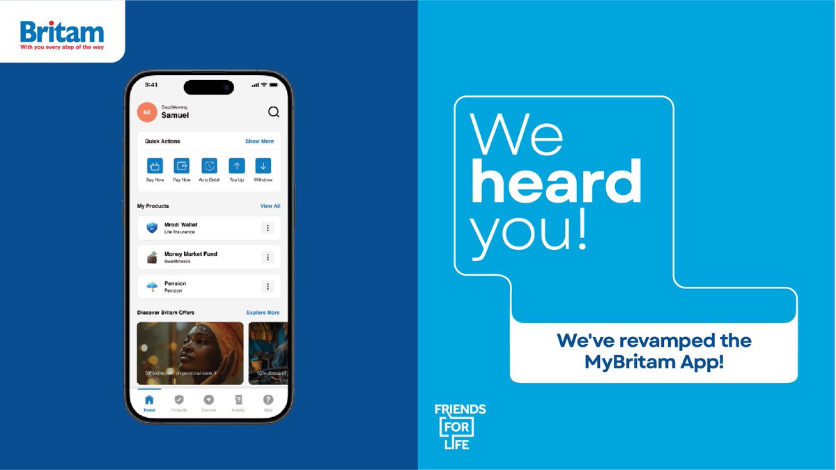 Hi Brian, you must have some serious mind-reading skills. 😉 

Stay tuned, because we’ve got something sizzling in the kitchen coming in the next few days on My Britam App and Online Customer Potal🍳👀 
Keep it locked!
#MyBritamApp