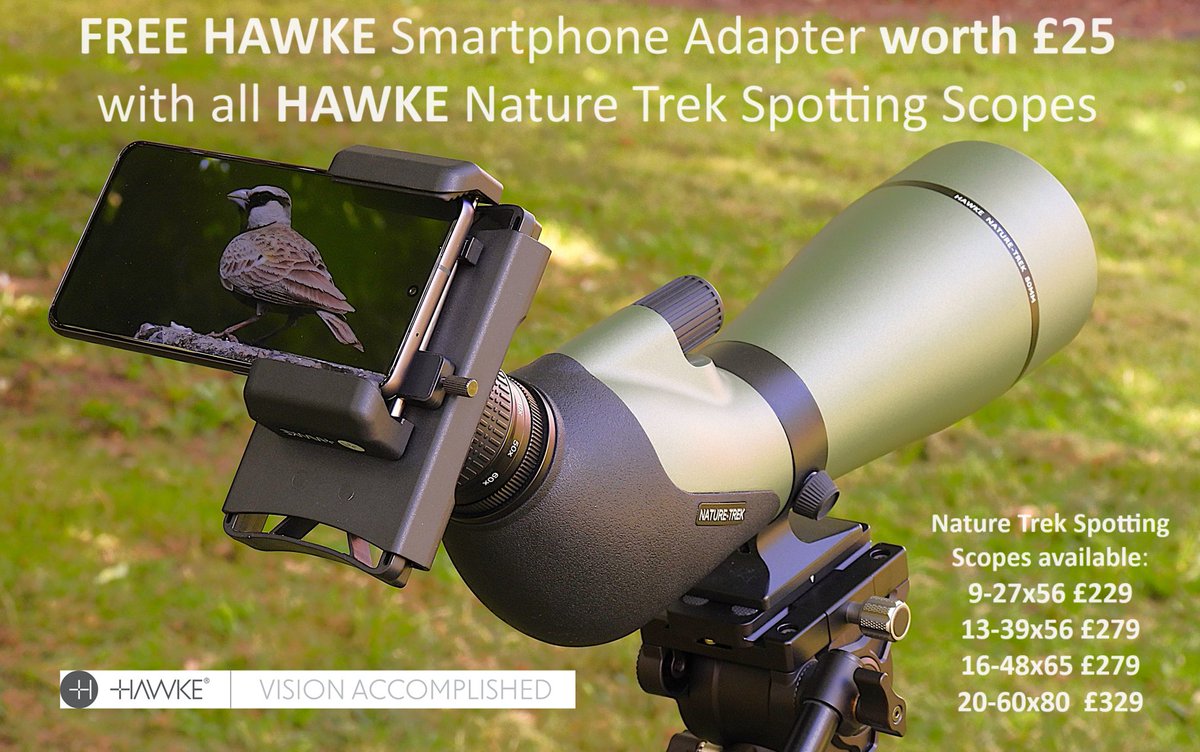 The Hawke Nature Trek Spotting Scopes have always represented excellent value for money.

And now get even more for your money with our FREE #Hawke Smartphone Adapter offer!

🔽
birders-store.co.uk/hawke-nature-t…