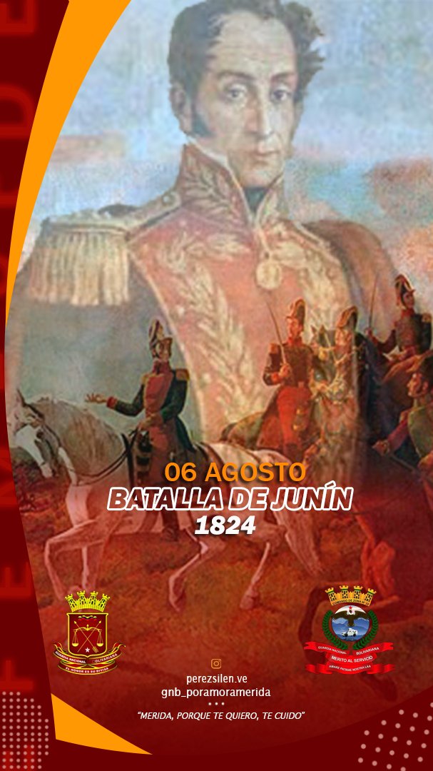La batalla de Junín fue uno de los últimos enfrentamientos que sostuvieron los ejércitos realistas y patriotas en el proceso de la independencia del Perú, el #06Ago de 1824.