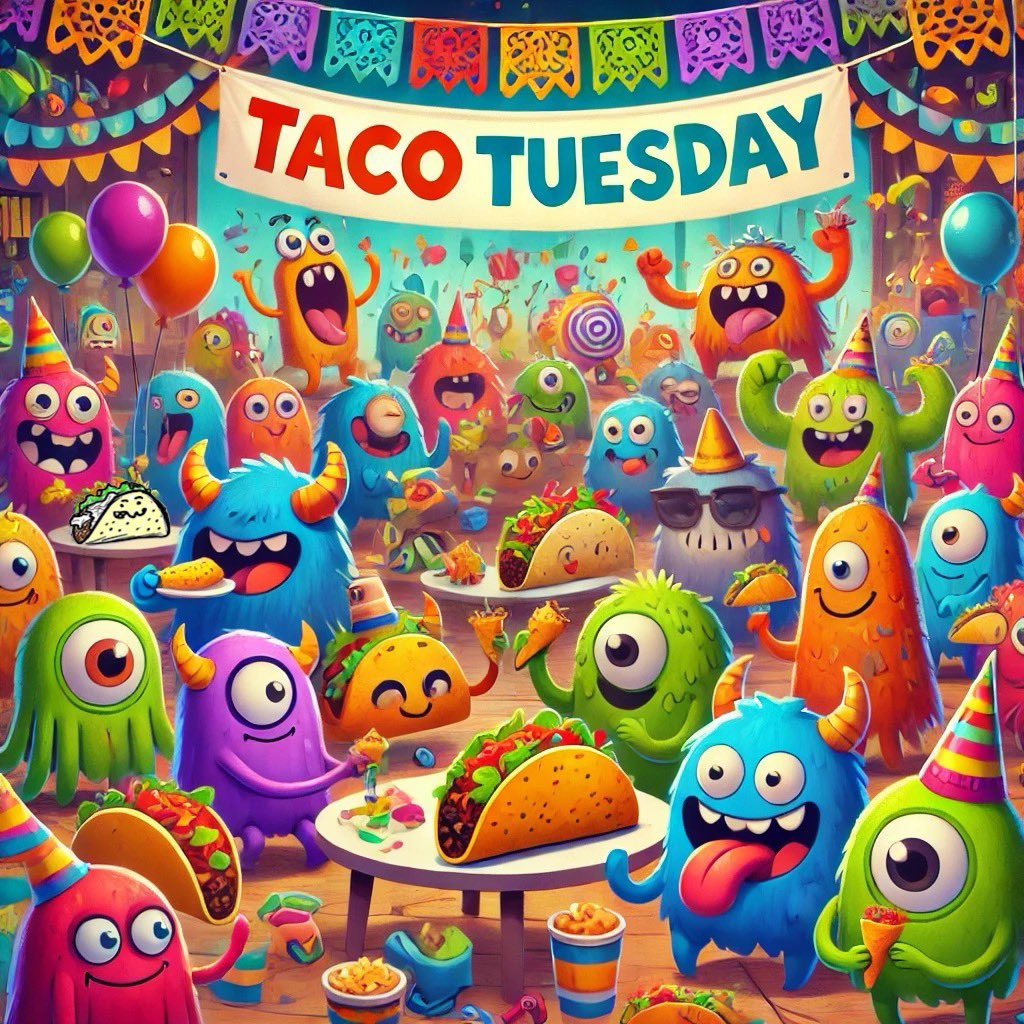 Happy Taco Tuesday!!!!!!!!!
👹🌮👹🌮👹🌮👹🌮👹