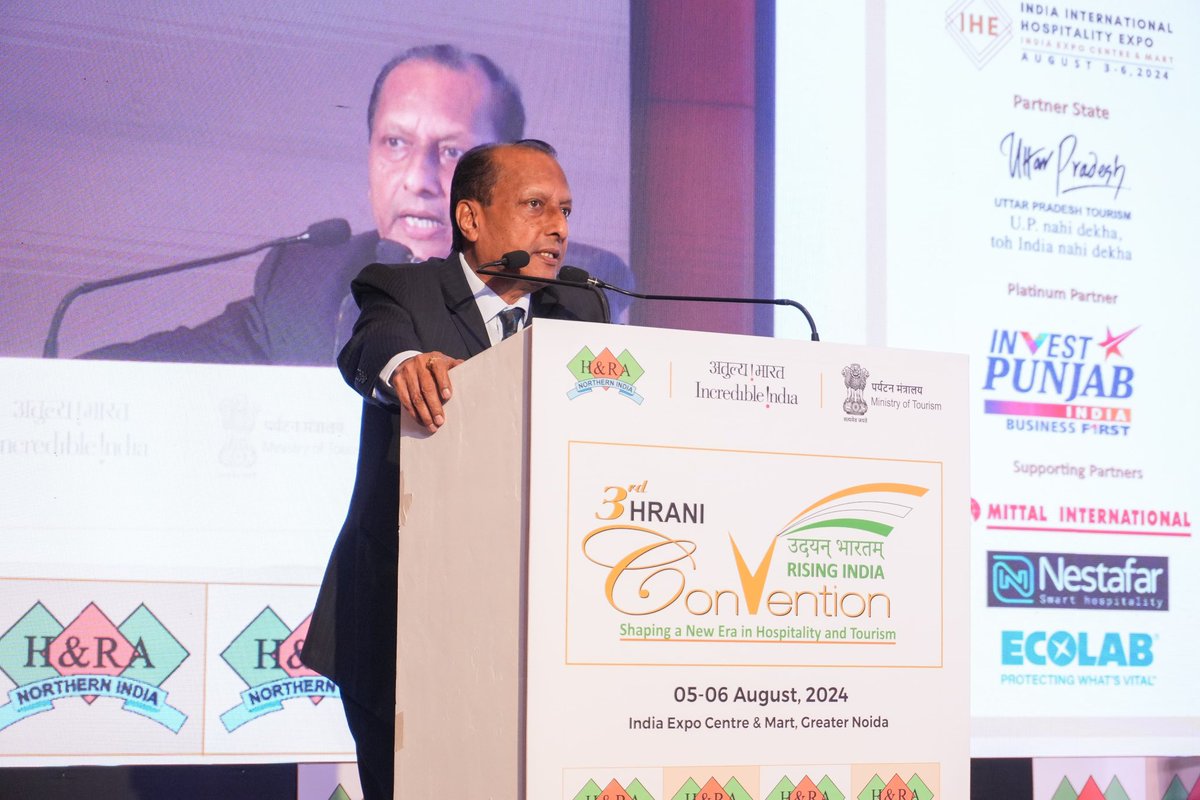 uptourismgov's tweet photo. #Day2 of the 3rd #HRANIConvention at #GreaterNoida observed a session on #Sustainability in #Hospitality & #Tourism with thorough representation of Uttar Pradesh's sustainable developments alongside its eco-development board.

#Hospitality #Event #HRANI #UttarPradesh #InvestInUP
@MukeshMeshram