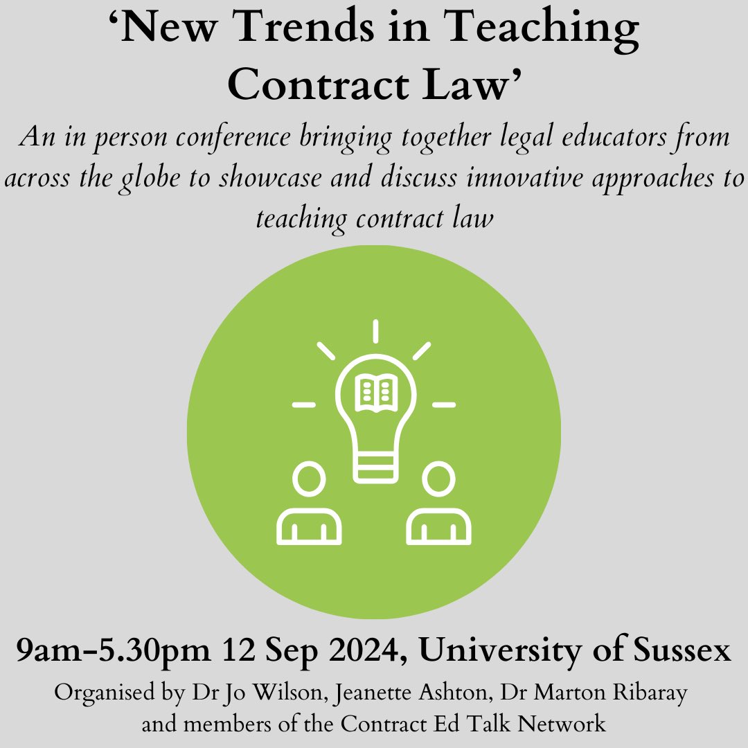 jo_wilson13's tweet image. **Save the Date**

Our conference, ‘New Trends in Teaching Contract Law’ is fast approaching, and what a brilliant line up we’ve got 🤩

Booking details to follow shortly, but for now, please save the date! 

@JeanetteAshton @MartonRibary