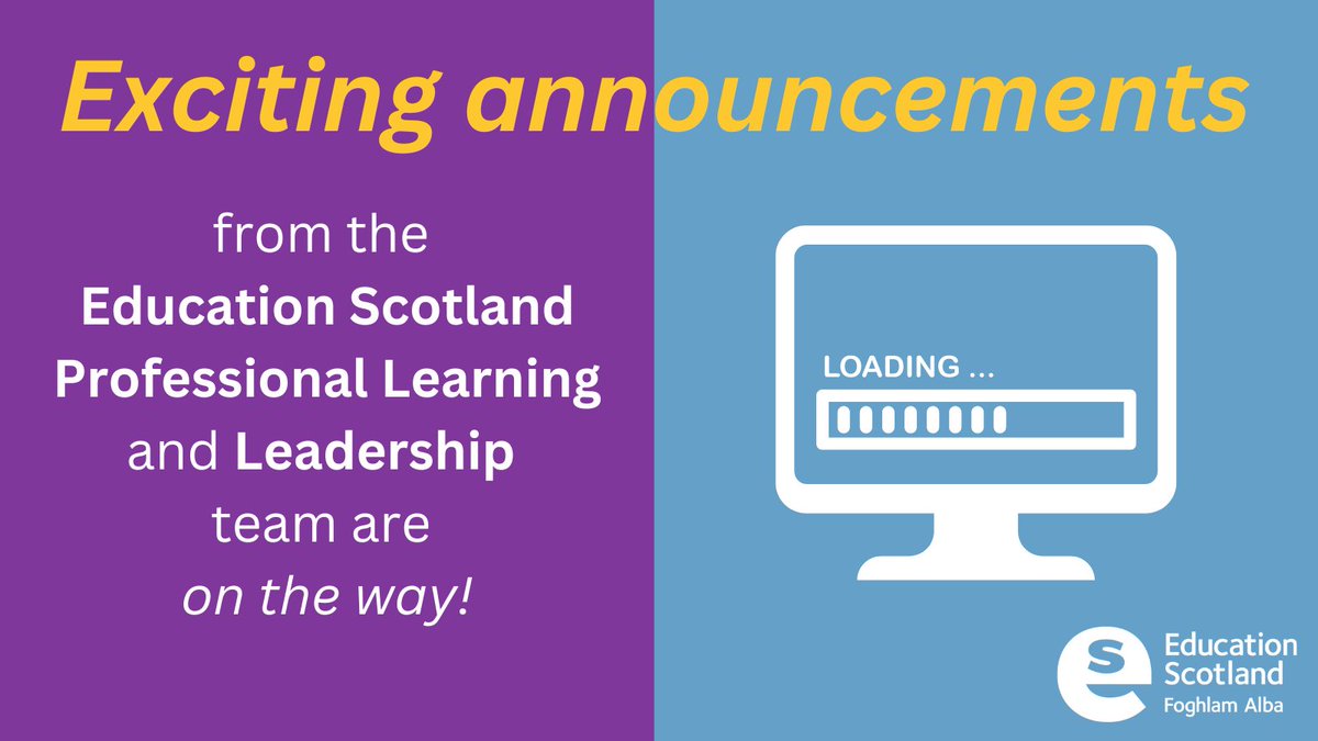 👀Keep your eyes peeled for some exciting Professional Learning and Leadership updates coming soon👀 

We've got big things on the way that you won't want to miss🤩 

bit.ly/3YzvMst

<a href="/EducationScot/">Education Scotland</a> #EdScotPLL #EdScotAML #EdScotMLLC #EdScotEiE #EdScotCiE
