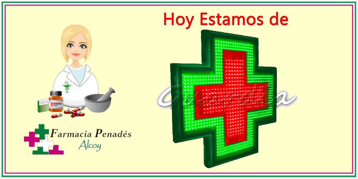 📣Hoy 6 de Agosto estamos de guardia💊💊 
Os atenderemos con el cariño 💚de siempre pero en horario continuado hasta las 14:00 de mañana!!!👍 
#farmaciadeguardia #urgencias #tufarmaceuticoatulado #tufarmaciatecuida #farmaciapenadesalcoy #farmaciapenades #alcoy #alcoi