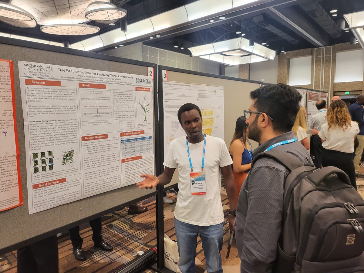 CLIMDES's tweet photo. Had a great time presenting our research at the #ASABE24 International Meeting through a detailed poster session and an oral presentation. These innovations optimize sensor placement, improving resource efficiency and promoting optimal crop yield! https://t.co/oyv7ra0UZ0