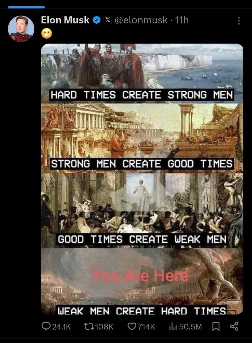 Nothing here matches any period of history at all. The main reason some people live in hard times is because greedy or bigoted assholes shit on other people