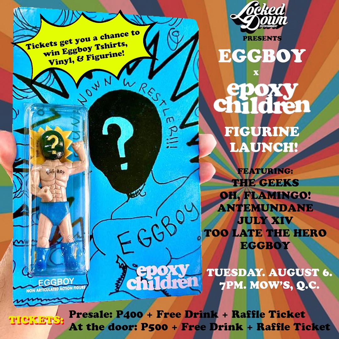 playing Mow's tonight for the eggboy x epoxy children figurine launch! on top of that fun lineup, a bunch of stuff will be raffled off at tonight's show and all you have to do is be there! see you 🌟