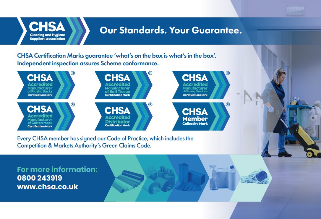 Watch out for the new CHSA advert in the cleaning &amp; hygiene media. 

Our Standards. Your Guarantee.