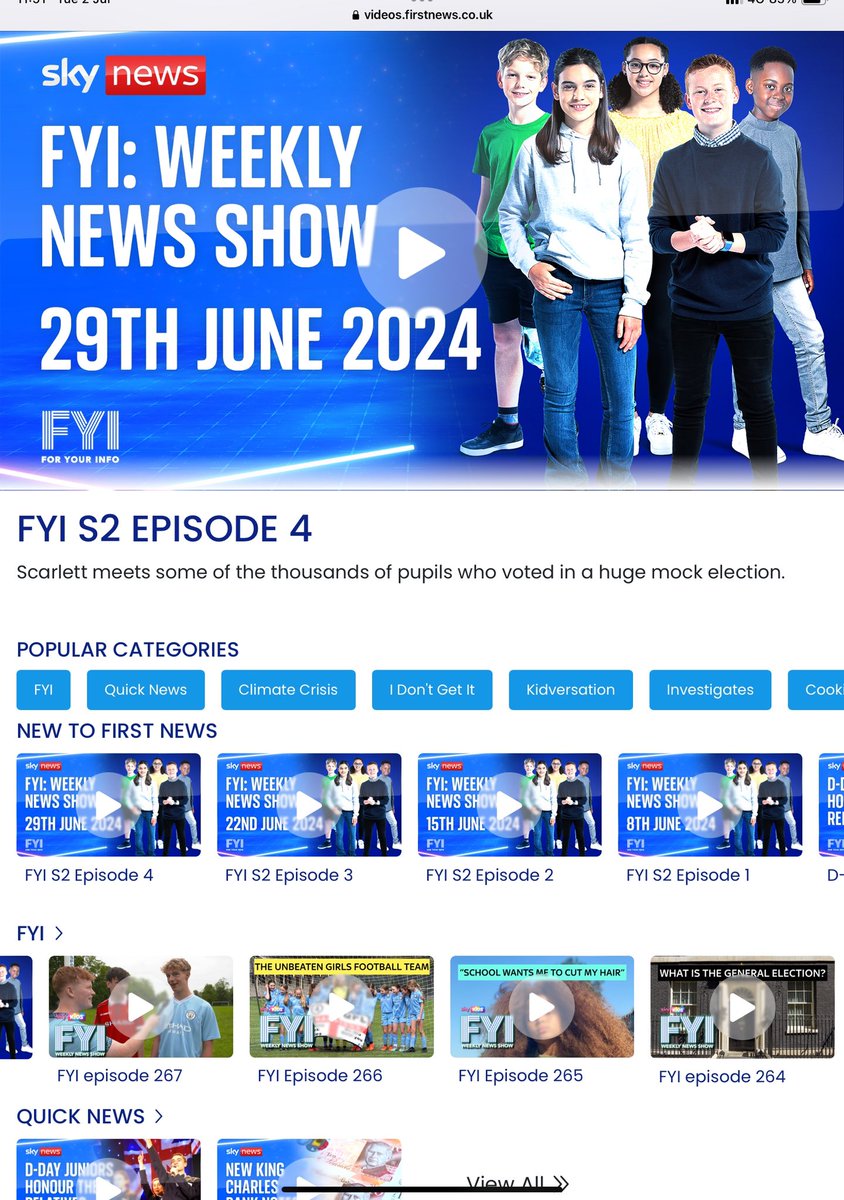 FYI - Sky Kids Weekly News Show (@fyi_skytv) on Twitter photo Watch our daily <a href="/skytv/">Sky TV</a> news for children - information they can trust amid all the disinformation. Plus our weekly show at:
First News first.news/educationTV
You Tube youtube.com/@skynews?si=KQ…
TikTok vm.tiktok.com/ZGev8Ncvs/
Instagram instagram.com/skynews?igsh=M…
<a href="/First_News/">First News 🗞️❤️💙</a> <a href="/SkyNews/">Sky News</a> Watch our daily <a href="/skytv/">Sky TV</a> news for children - information they can trust amid all the disinformation. Plus our weekly show at:
First News first.news/educationTV
You Tube youtube.com/@skynews?si=KQ…
TikTok vm.tiktok.com/ZGev8Ncvs/
Instagram instagram.com/skynews?igsh=M…
<a href="/First_News/">First News 🗞️❤️💙</a> <a href="/SkyNews/">Sky News</a>
