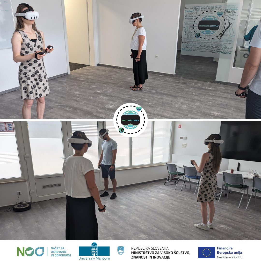 Inotehzdrav's tweet photo. 💚Last week, representatives of the @UKCMaribor -project service- visited us in VR Plac(e).🌏#univerzavmariboru #NOO #NextGenerationEU #EUsredstva #MVZI #InTECHiE #inotehzdrav #VRPlace #KIWIdesignvr https://t.co/De0fqXwsm7