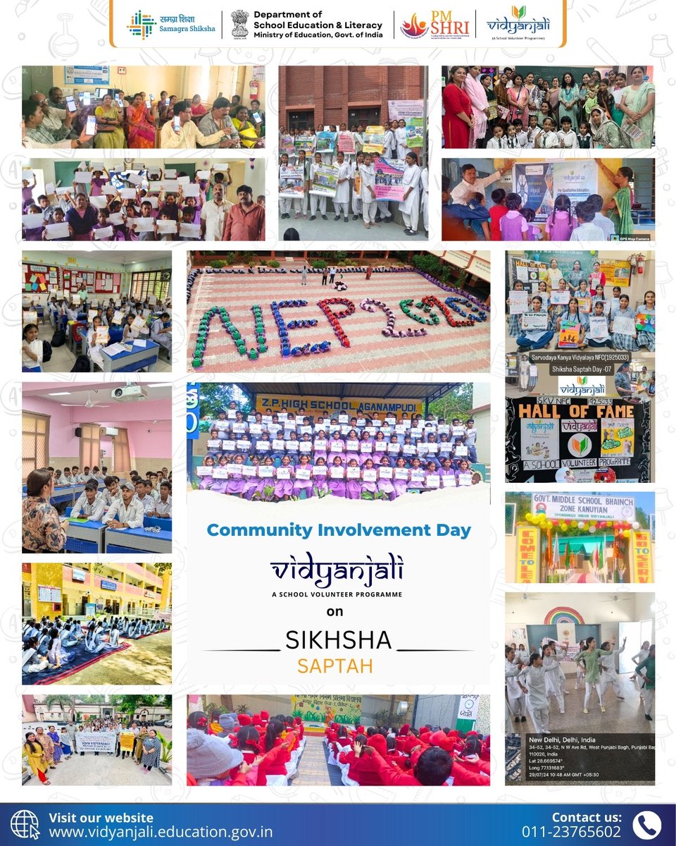 vidyanjali_edu's tweet image. #ShikshaSaptah marks the 4th anniversary of #NEP2020, amplifying the momentum for community participation. Vidyanjali proudly welcomed 17,000+ new volunteers, joining the 460,000+ dedicated individuals already contributing.