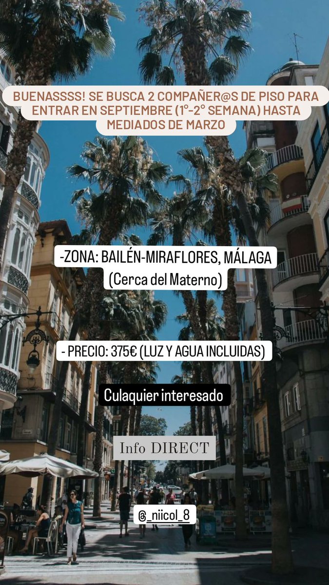 Agradecería difusión máxima, graciass!! Cualquier cosa podéis hablarme sin problema
#Malaga #pisosMalaga  #buscopiso #alquiler