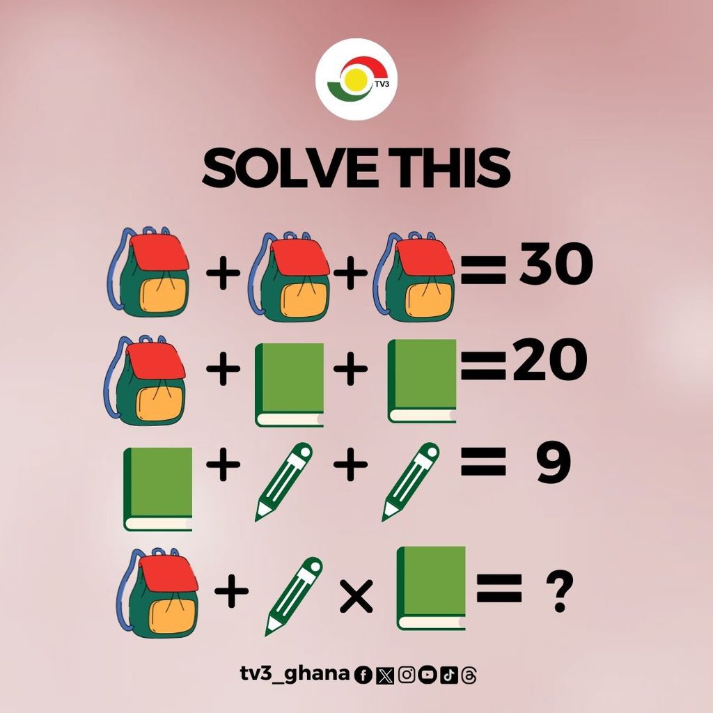 tv3_ghana's tweet image. Rack your brain 🧠 What’s the answer? 😃

#TV3GH