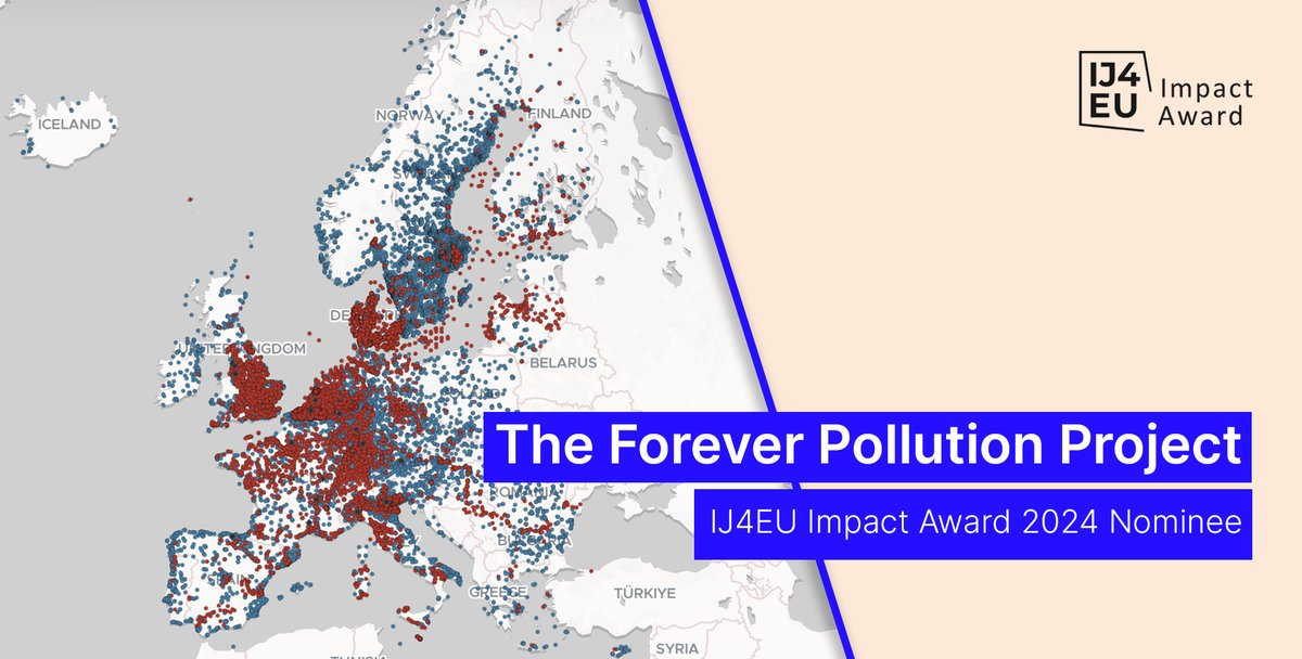 🏆 The Forever Pollution Project showed that nearly 23,000 sites all over Europe are contaminated by the “forever chemicals” PFAS. This cross-border investigation revealed an additional 21,500 presumptive contamination sites due to industrial activity: foreverpollution.eu