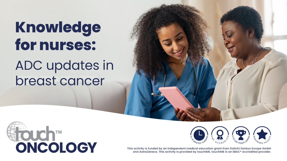 Join Ms Nikolina Dodlek and Prof. Sherko Kümmel as they share  practical insights for nurses caring for patients with breast cancer receiving HER2-directed ADCs.

Watch now: touchoncologyime.org/knowledge-for-…

#MedEd
#BreastCancer
#Cancer
#Oncology 
#HER2 
#ADCs
#Nurse