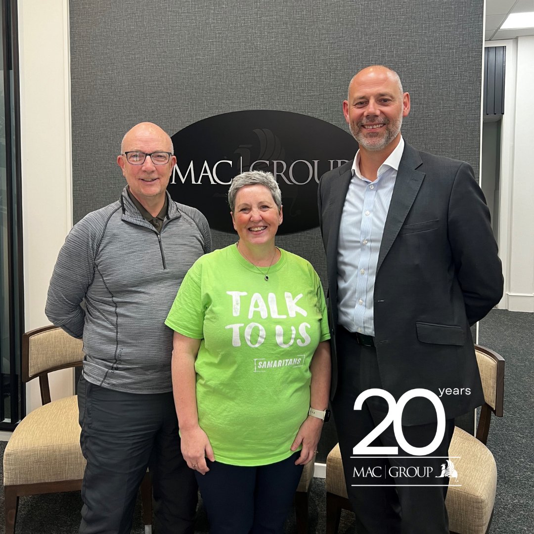 macgroupiom's tweet photo. 🌟 We were proud to welcome Sinead and Mike from @SamaritansIOM, one of our chosen charities of the year, into our office to meet with our team! 🌟
They shared the history of the Samaritans, how the #IsleofMan branch operates, and the crucial support they provide 💚
#MACCares https://t.co/Y5q7yJF9So