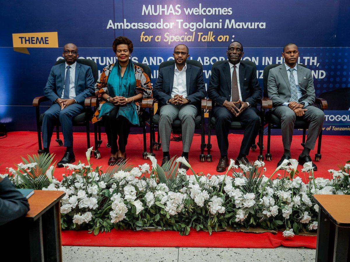 muhimbiliuniver's tweet photo. Ambassador of Tanzania to the Republic of Korea, Hon. Togolani Mavura visited @muhimbiliuniver  to discuss the opportunities and collaboration in health, training and research between MUHAS and Korean Institutions. https://t.co/MA4YPb1nOu