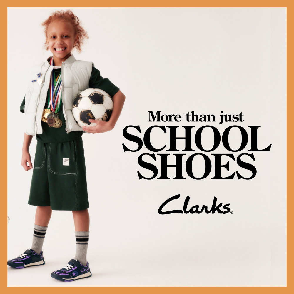 📚👟 Get ready for the new school term with a special deal from Clarks! Buy any school shoe and get £10 Off on your favourite sports shoes!

Stock up on style and savings for your kids' school and sports needs. Hurry, this offer won't last long!