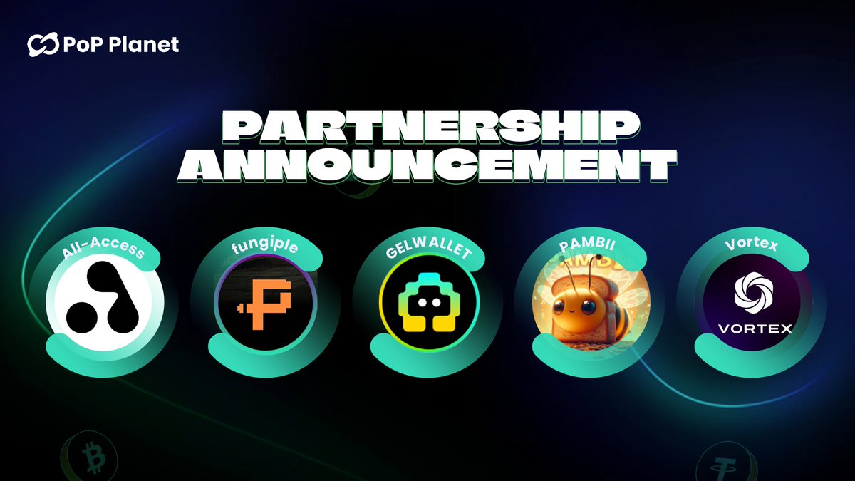 🚀 Partnership Announcement 🚀

As #SocialSummer heats up in Week 6, excitement is in the air! We're thrilled to introduce our latest allies in the Web3 space: <a href="/VortexDexOffice/">Vortex🚀</a>, <a href="/Pambicoin/">PAMBII 🍞🐝</a>, <a href="/fungiple/">Fung𝕀ℙle</a>, <a href="/allaccessio/">All-Access (AAA)</a>, <a href="/GelWallet/">Gel Wallet</a>.

👏 Big thanks to everyone supporting