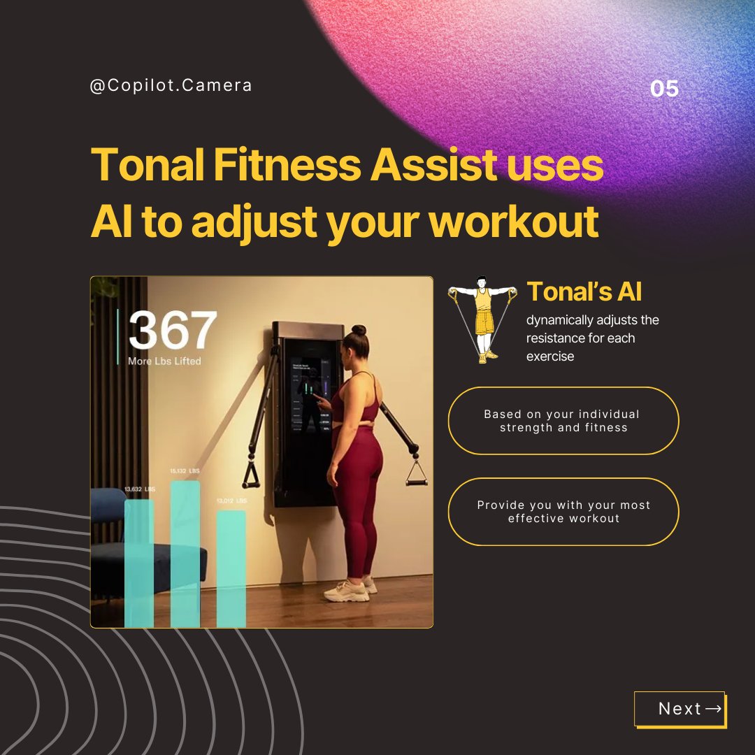 CopilotCamera's tweet photo. Explore how @tonal helps you work out at home with personalized assistant! It even targets to increment your #fitness for your daily #goals!

@Home_Court provides insights to your #basketball training instantly! Helping you better your #game with every shot!

#AI #TechEnthusiasts https://t.co/vCphax2p2m