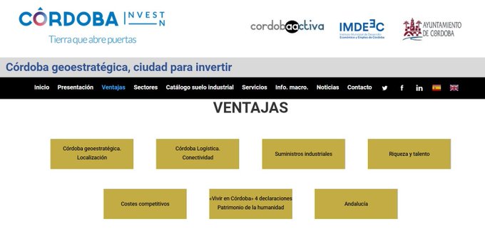 cordobaactiva's tweet photo. La web https://t.co/8ptFWdT5bg ayuda a la implantación de actividades en la ciudad.

"Invertir en Córdoba" un portal sostenible, con vocación de servicio a los #inversores 

#invertirencordoba
#investincordoba #investinandalucia #CordobaLogistica #CordobaGeoestrategica https://t.co/mgTr8U9qDy