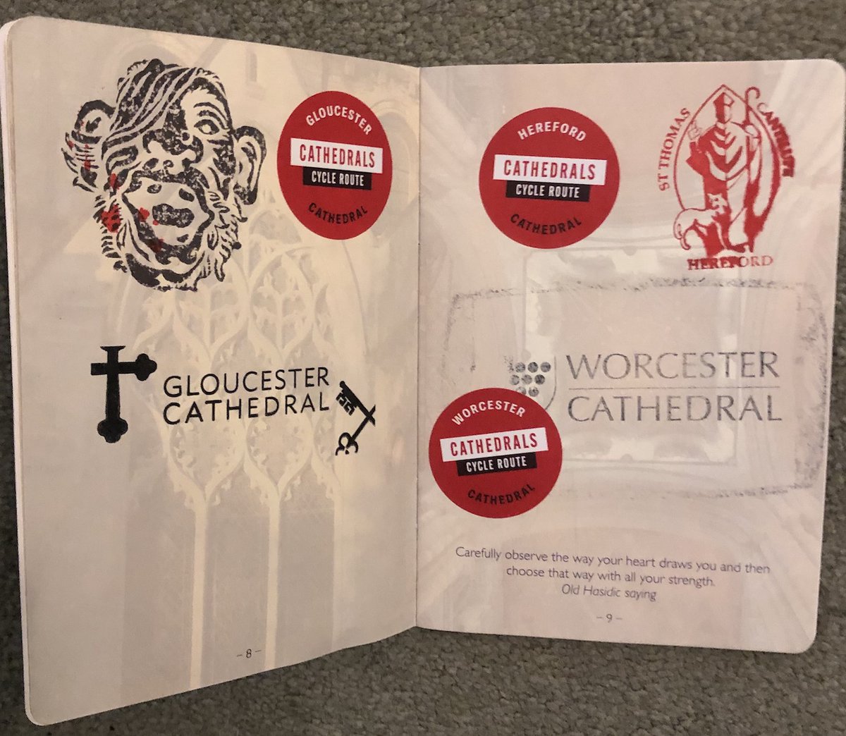 engcathedrals's tweet photo. 👀  Have you seen it?  👀

Lost in action. Missing, one Pilgrim Passport.

"I was very sad to find I had lost my pilgrim passport ..."

Susan Womersely lost her passport while cycling the 68-miles between @CarlisleCath and @nclcathedral   with the #DurhamRedstarts, a women’s cycling group.

Susan had collected 26 cathedral stamps in her passport over three years!

The passport was lost on the weekend of 13 and 14 July

On 14 July they left The Sill, and made one stop at the Halcyon House Cafe in Corbridge before ending the ride at Newcastle Cathedral.

Susan, who has cycled to 15 of the 42 cathedrals (an estimated 400 miles) said:

“It would be great to get my passport back, but more than that I’m hoping this will be good promotion for ladies and cycling and of course the cathedrals and the The Cathedrals Cycle Route.”

The passport has Susan's name inside.

If anyone has picked it up or remembers seeing it please email:  

anne.locke@englishcathedrals.co.uk 

... so that we can return it.

More here 👇

https://t.co/b9HTgAskBJ

@NatChurchTrust @we_cycleuk @CathedralsCycle