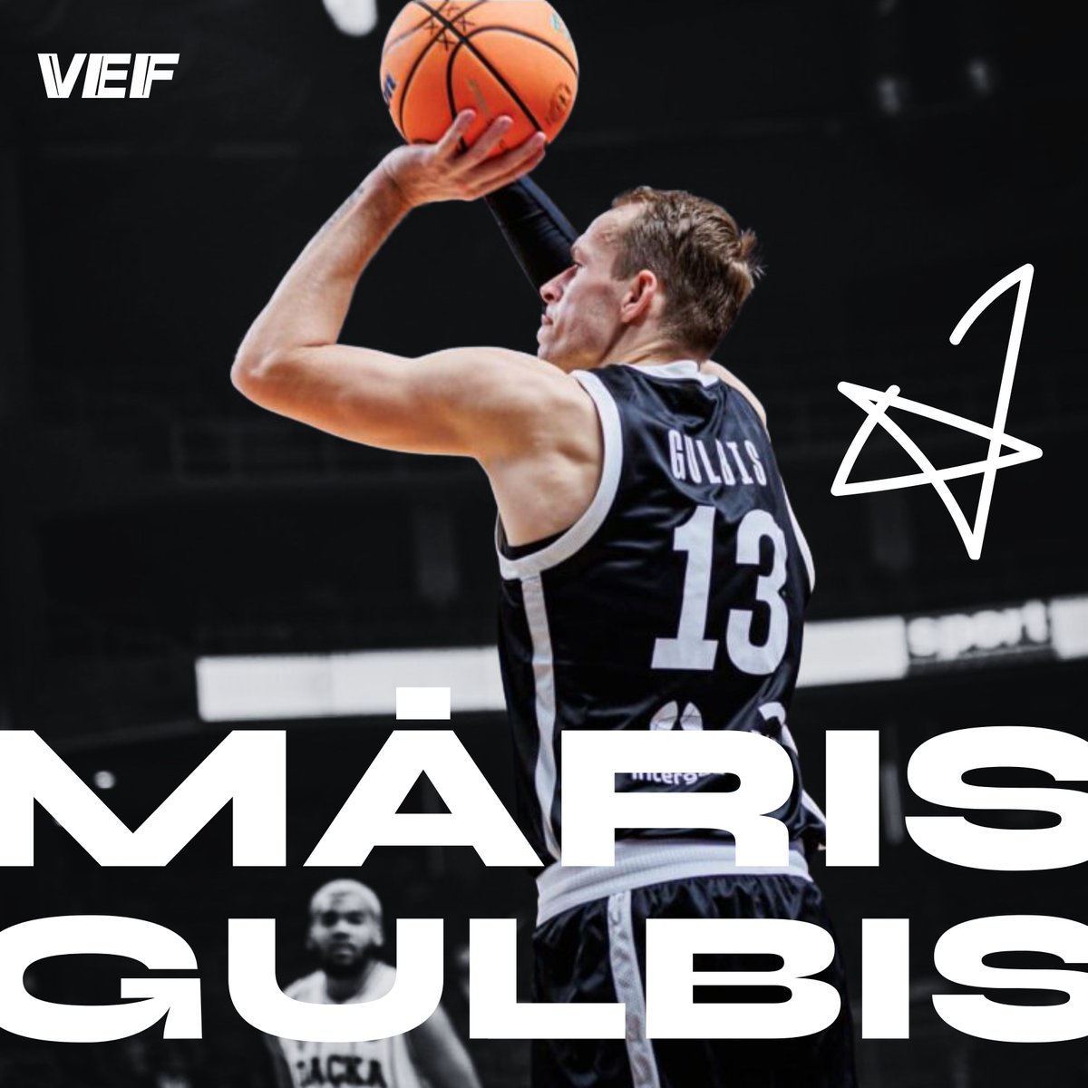 vefriga's tweet photo. Māris Gulbis turpinās spēlēt "VEF Rīga"! ⚫️⚪️🏀

Iepriekšējā sezonā Mārim @Pafleague vidēji spēlē 11,3 gūti punkti un 4 atlēkušās bumbas, savukārt @BasketballCL Gulbis caurmērā guva 7,8 punktus un izcīnīja 4,4 atlēkušās bumbas. 🪣 https://t.co/VAyxQe3qiA