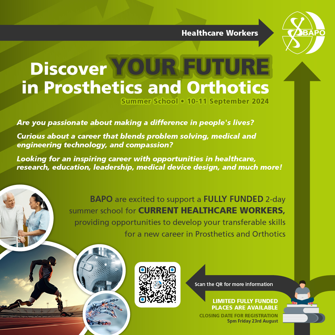 BAPO (@bapo2) on Twitter photo Do you currently work in healthcare? Then this event is for you! Discover your future in Prosthetics & Orthotics with opportunities in healthcare, research, medical device design, & more!
<a href="/southernscampi/">💙 Sara Bolton 🌈💙</a> <a href="/WeAHPs/">WeAHPs 💙</a> <a href="/BeverleyHarden/">Beverley Harden FCSP</a> @CouncilOfDeans @KeeleAHP
keele.ac.uk/p-o-summer-sch… Do you currently work in healthcare? Then this event is for you! Discover your future in Prosthetics & Orthotics with opportunities in healthcare, research, medical device design, & more!
<a href="/southernscampi/">💙 Sara Bolton 🌈💙</a> <a href="/WeAHPs/">WeAHPs 💙</a> <a href="/BeverleyHarden/">Beverley Harden FCSP</a> @CouncilOfDeans @KeeleAHP
keele.ac.uk/p-o-summer-sch…