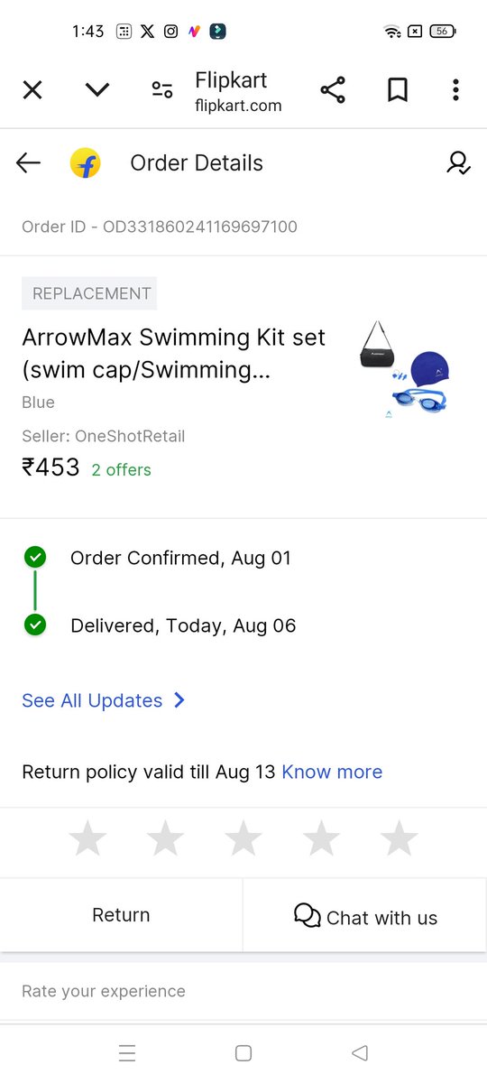 yourshamidul's tweet photo. Dissatisfaction!
I ordered a product clearly labeled as ideal for seniors. However, I received a product that appears to be suitable for a 6-year-old child. I initiated a replacement, but unfortunately, the replacement item is also the same incorrect size.
@flipkartsupport https://t.co/nn5uDEIakB