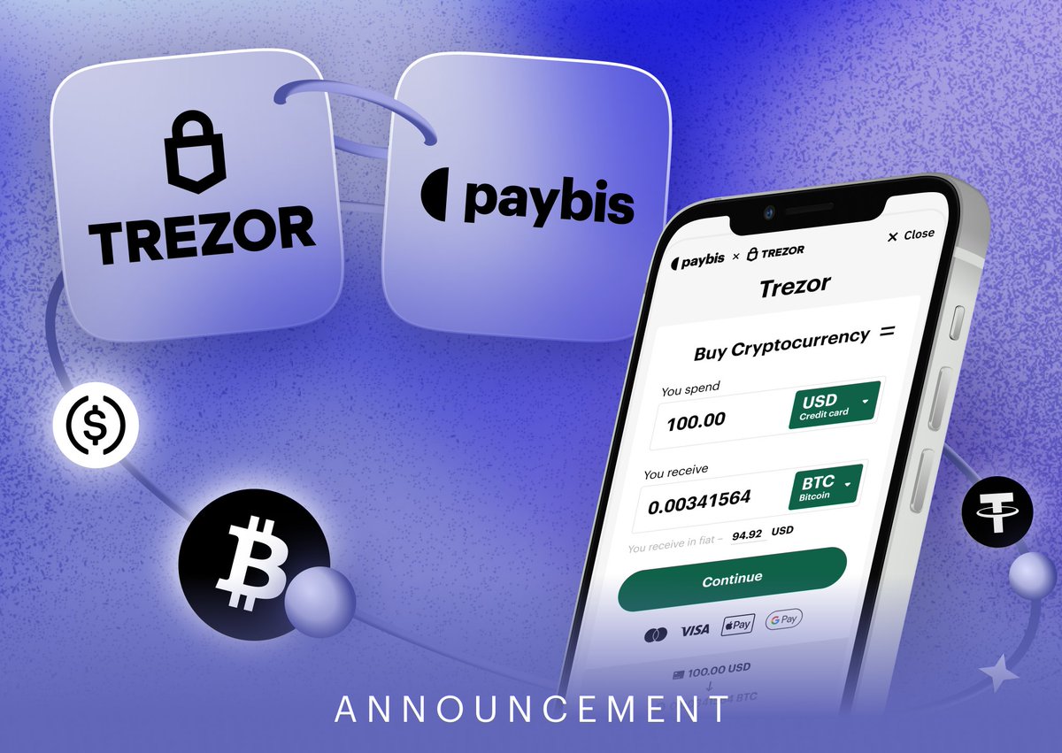 One of our most impactful integrations to date: @paybis 🤝 @Trezor When we  partnered with Trezor, a leader in crypto hardware wallets, we had two  common goals: ✓ simplify crypto purchases within