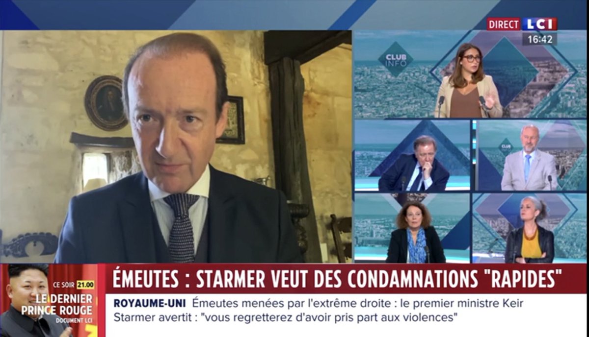 Andrew Simpkin (@simpkinandrew) on Twitter photo Merci <a href="/margothaddad/">✦ Margot Haddad ✦</a> et <a href="/LCI/">LCI</a> de m’avoir invité à parler des émeutes en Angleterre 🏴 suite à l’assassinat des trois fillettes #southportattack Que les victimes puissent reposer en paix & que le calme revienne <a href="/SylvieBermann/">Sylvie Bermann</a> <a href="/vidalelsaMoscou/">vidal elsa</a> <a href="/FChauvancy/">Francois Chauvancy</a>
youtu.be/sjfvwGkAy3c Merci <a href="/margothaddad/">✦ Margot Haddad ✦</a> et <a href="/LCI/">LCI</a> de m’avoir invité à parler des émeutes en Angleterre 🏴 suite à l’assassinat des trois fillettes #southportattack Que les victimes puissent reposer en paix & que le calme revienne <a href="/SylvieBermann/">Sylvie Bermann</a> <a href="/vidalelsaMoscou/">vidal elsa</a> <a href="/FChauvancy/">Francois Chauvancy</a>
youtu.be/sjfvwGkAy3c